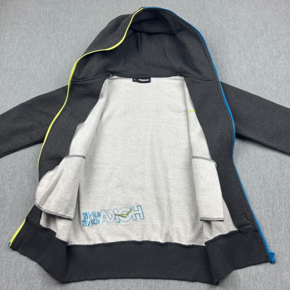 Hoka One One Hoodie Womens Medium Gray Pullover Sweatshirt Fleece Training Gym - Picture 4 of 12